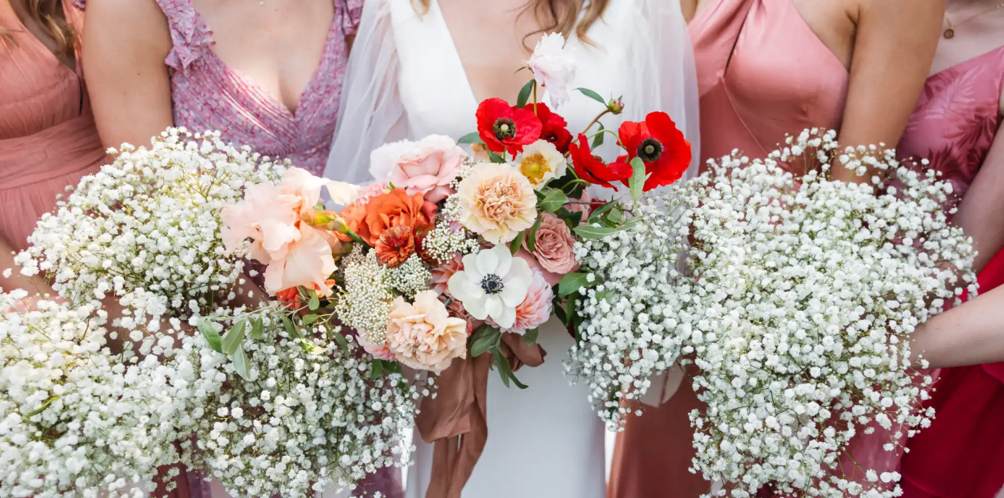 close up of bouquet and flowers being held 
