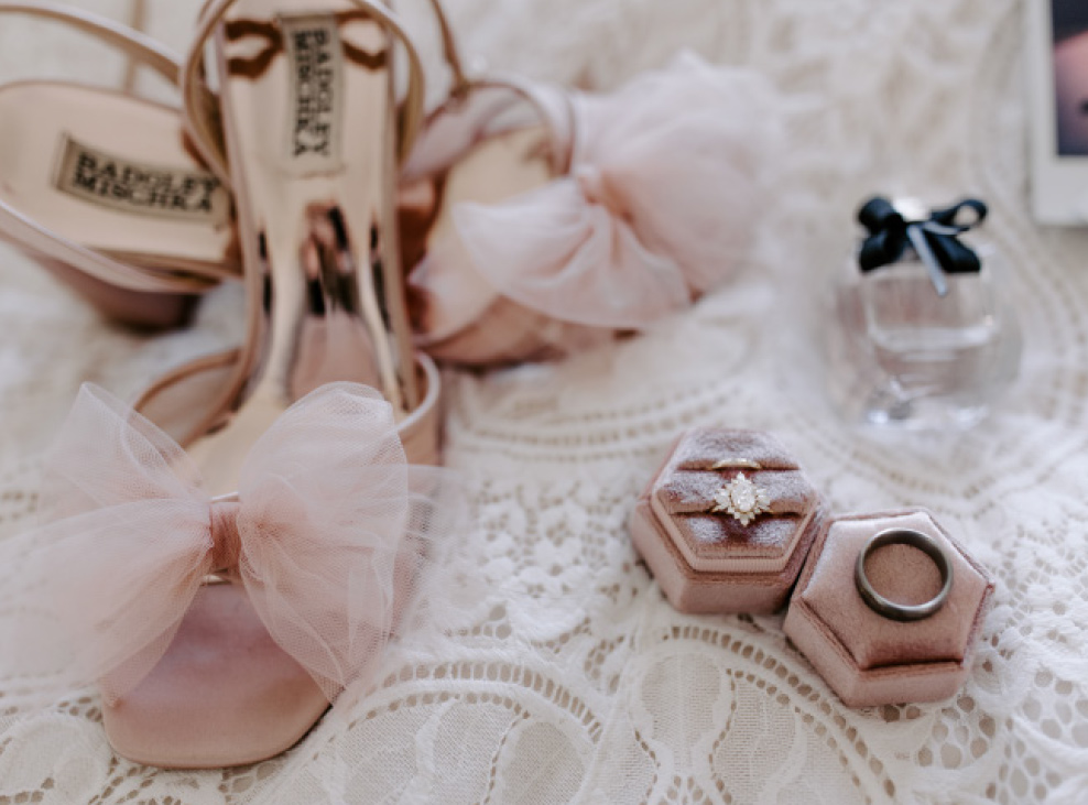 close up of rings and shoes