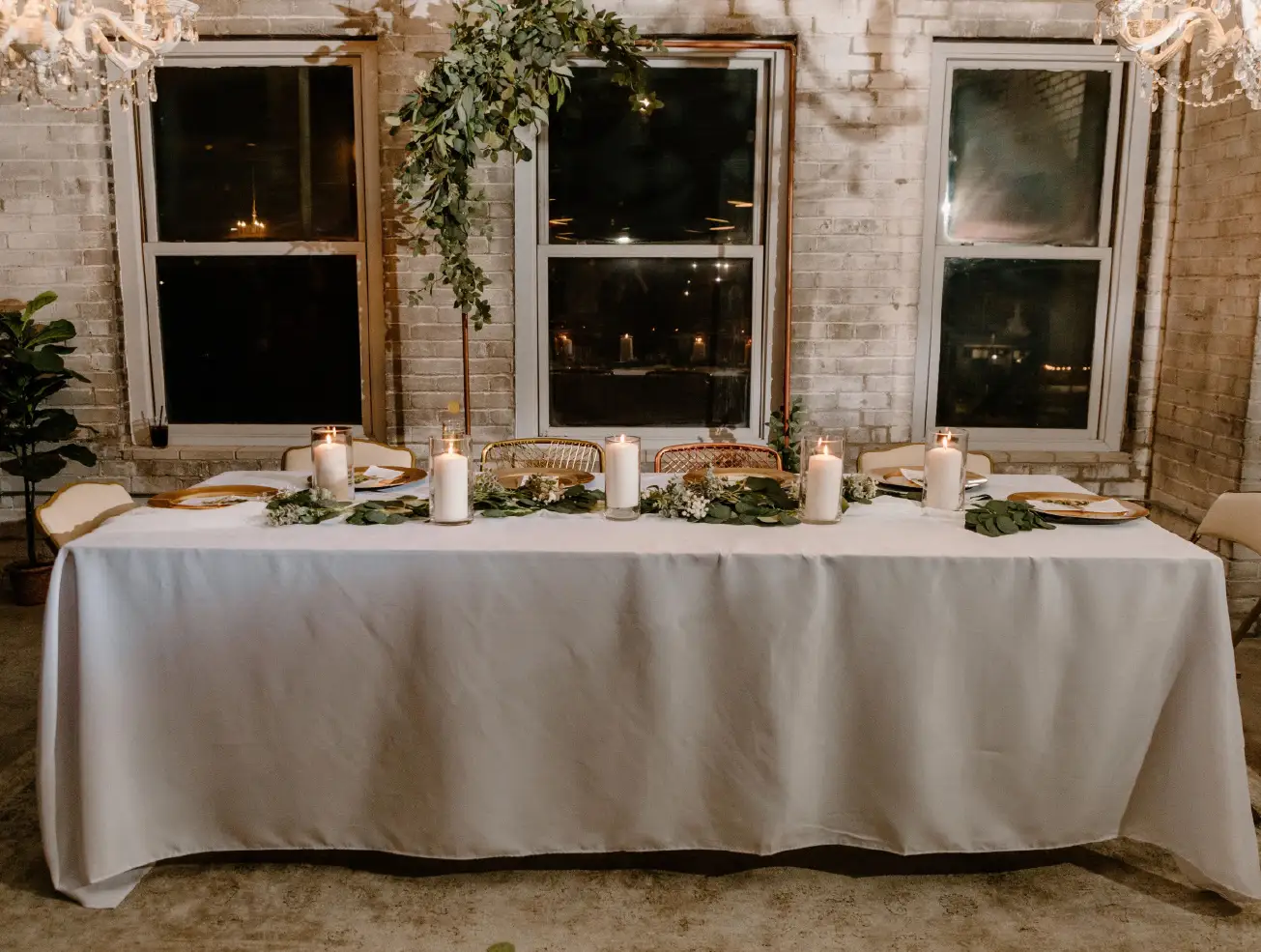 bride and groom's dining table