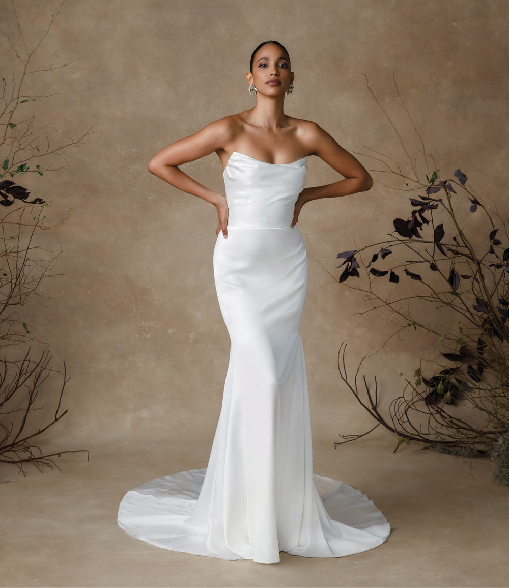 female model in a wedding dress