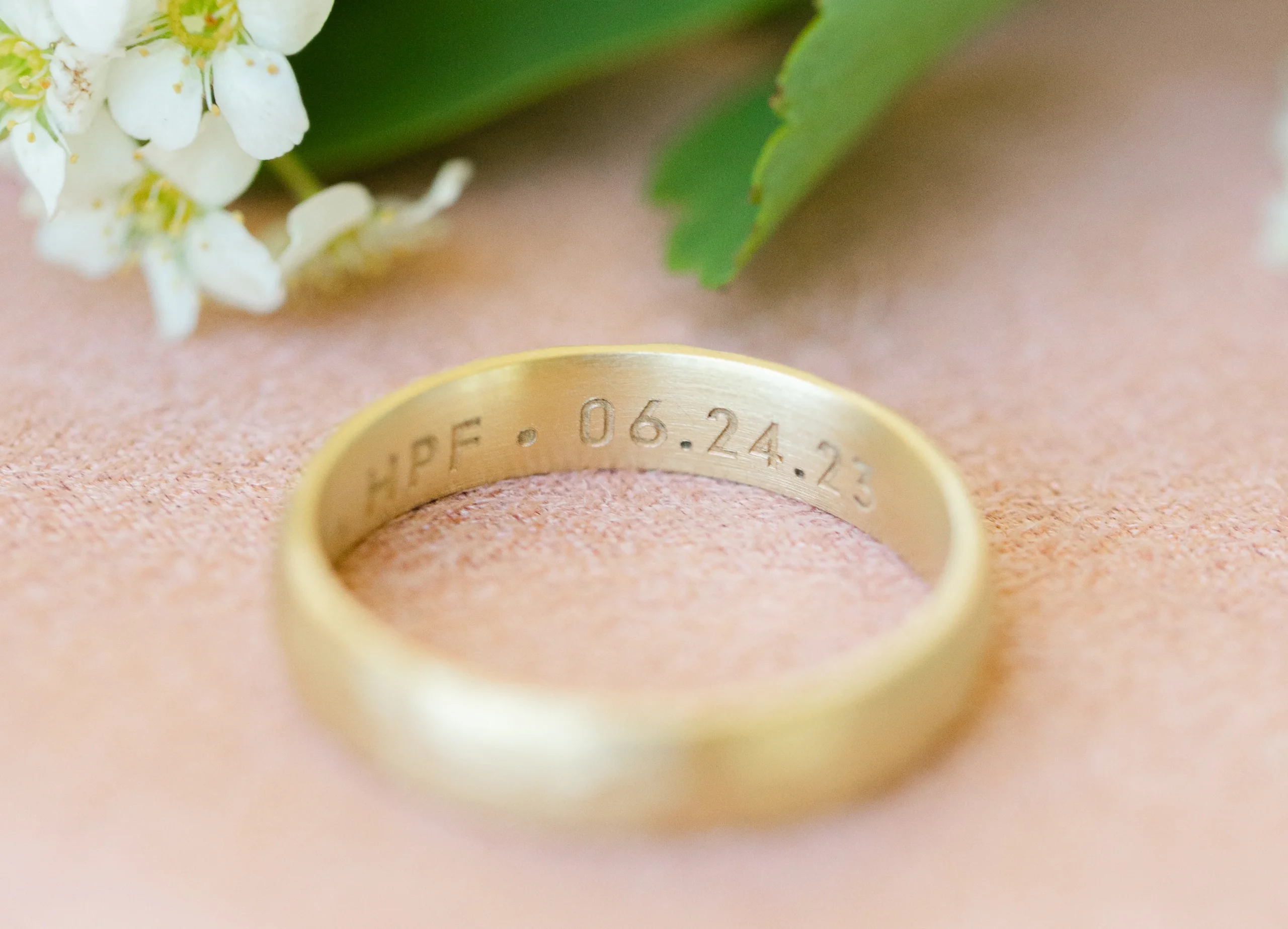 closeup of engraved ring