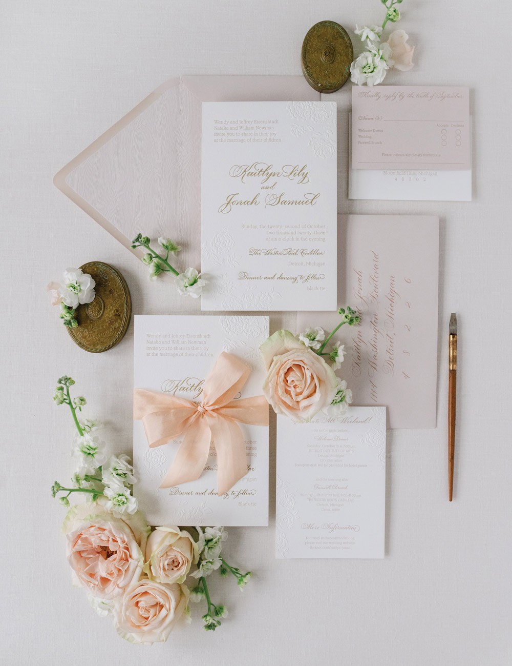 wedding invitations from Leah E. Moss Designs