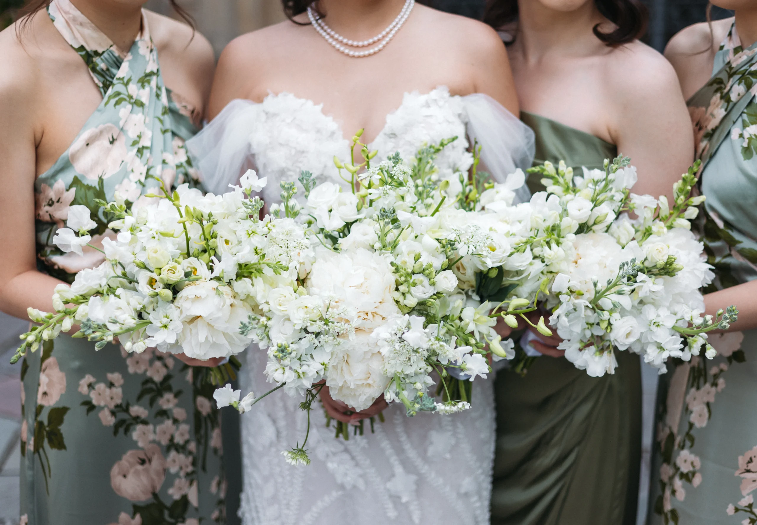 closeup of bouquets